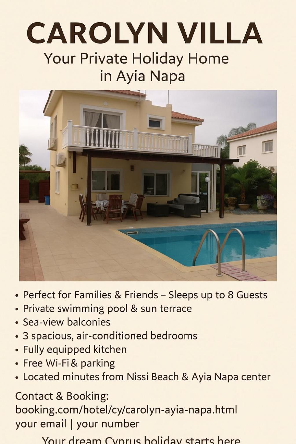 Carolyn Villa Is A Luxury 4-Bedroom Villa With Private Pool In Ayia Napa Exterior photo